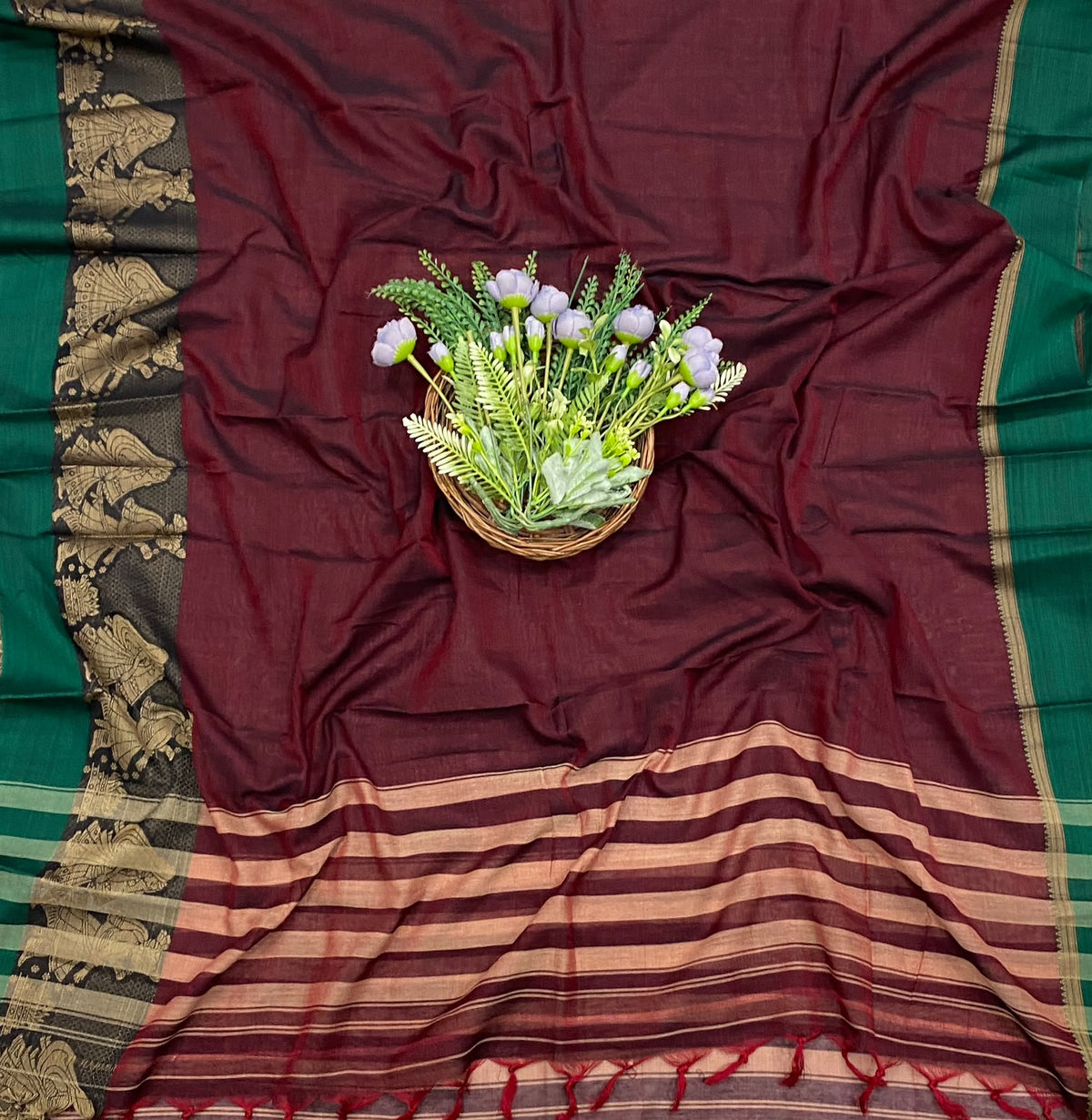 764D Cotton Maroon Suit Fabric / CKC Cotton Bazaar