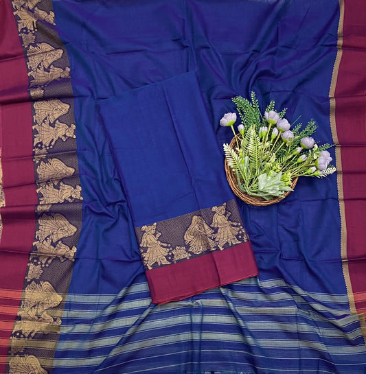 763D Cotton Royal Blue Suit Fabric / CKC Cotton Bazaar