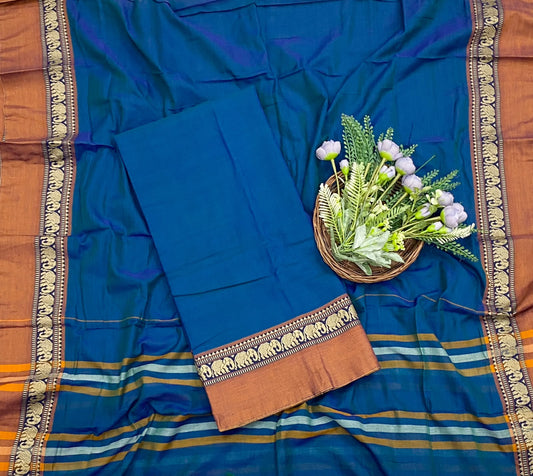 741D Cotton Royal Blue  Suit Fabric / CKC Cotton Bazaar
