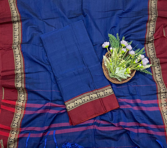 738D Cotton Dark Blue Suit Fabric / CKC Cotton Bazaar