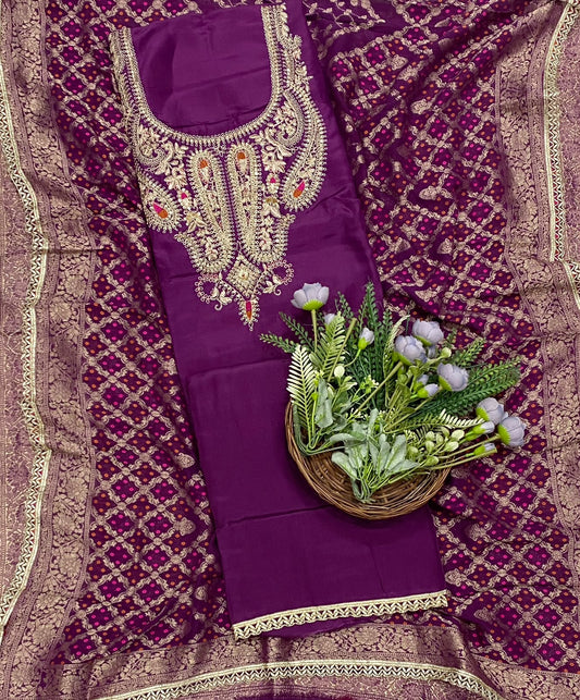 703D Silk Purple Suit Fabric/ CKC Partywear Collection