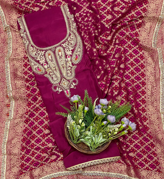 704D Silk Dark Wine Suit Fabric/ CKC Partywear Collection