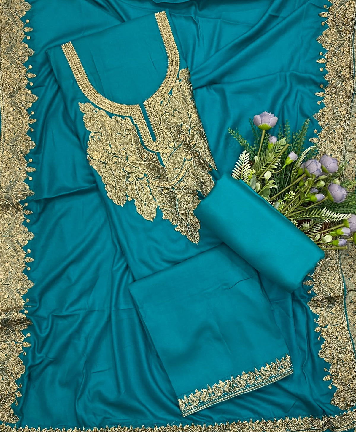 695D Pashmina Blue Suit Fabric / CKC Winter Suits