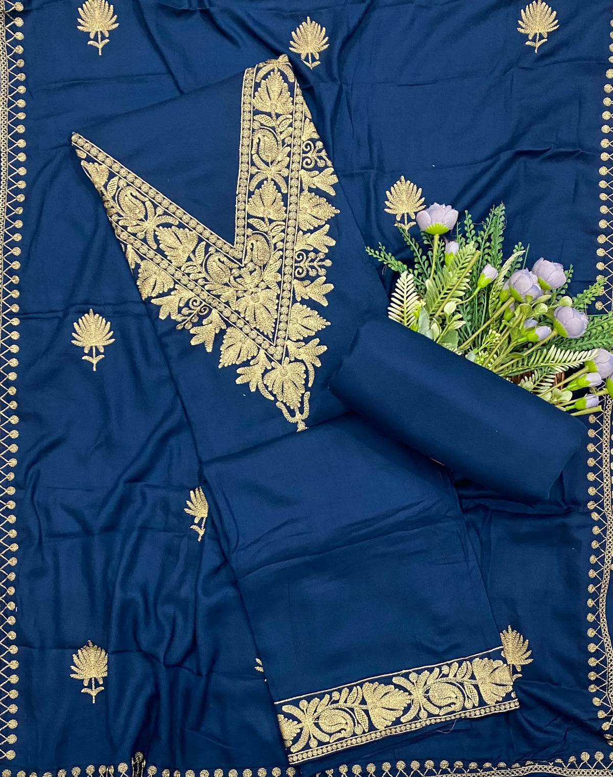 658D Pashmina Navy Blue Suit Fabric/ CKC Winter Suits