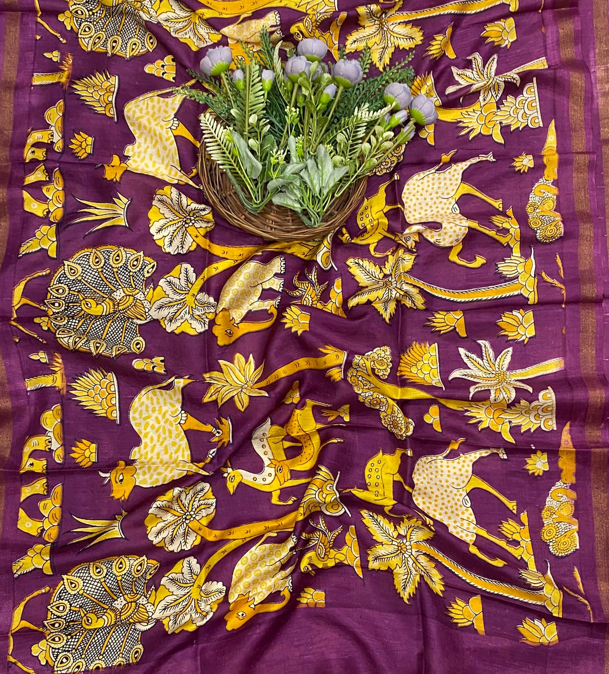 683D Silk Wine Suit Fabric / CKC Banarasi Edit