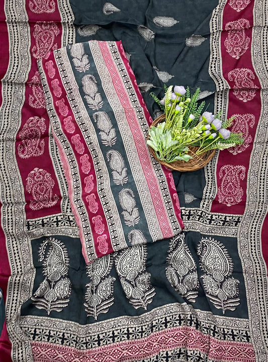 क्रेप स्किन विद ब्लैक सूट फ़ैब्रिक/ समर मार्केट कलेक्शन