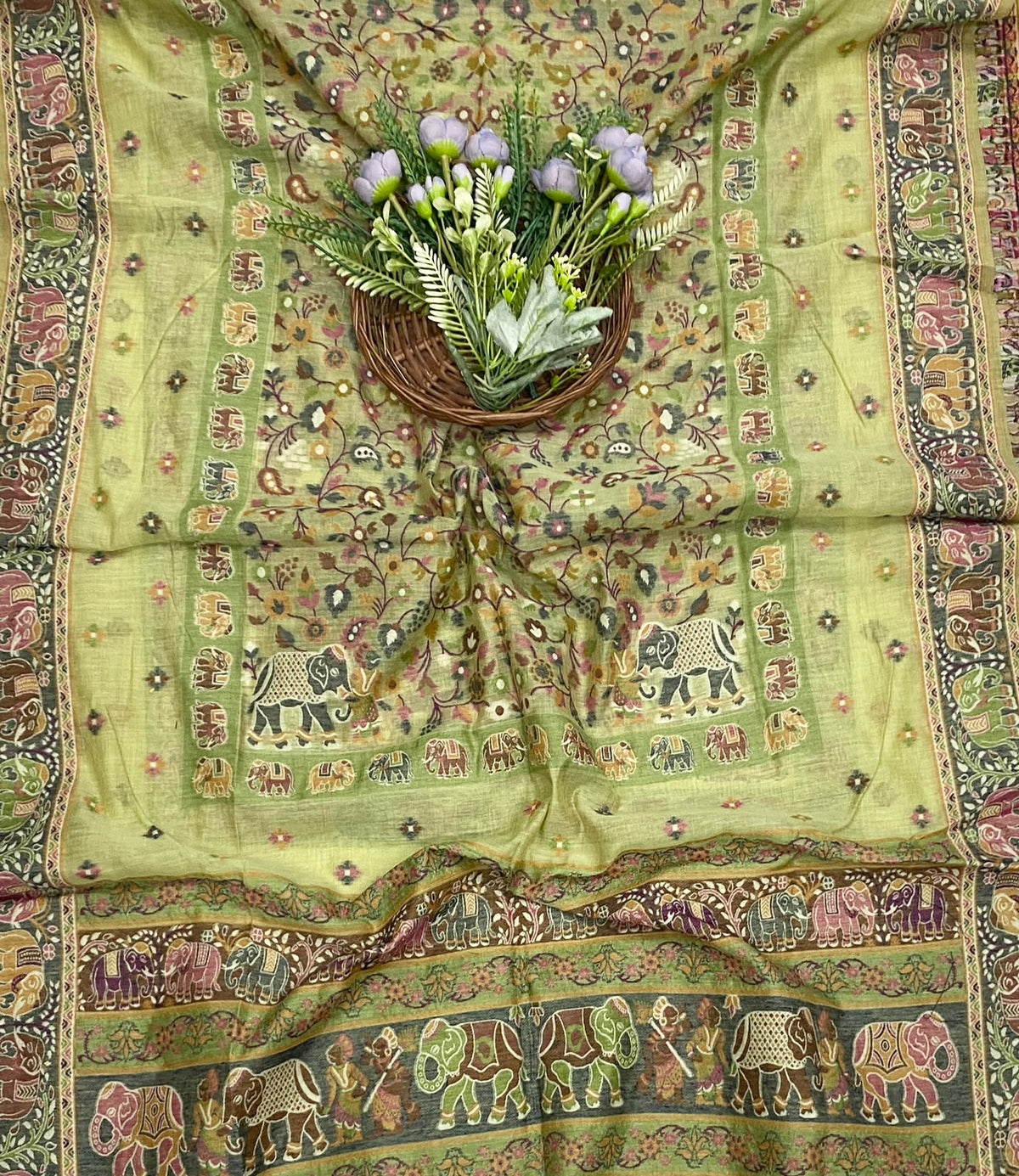671D Jamdani Light Pista Green Suit Fabric / CKC Jamdani Suits