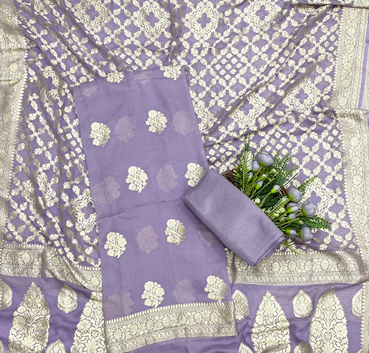 733D Pure Georgette Lilac Suit Fabric/ CKC Partywear Collection