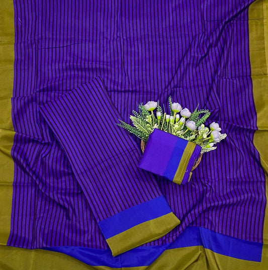 725D Pure Raw Mango Silk Purrple Suit Fabric/ CKC Partywear Collection
