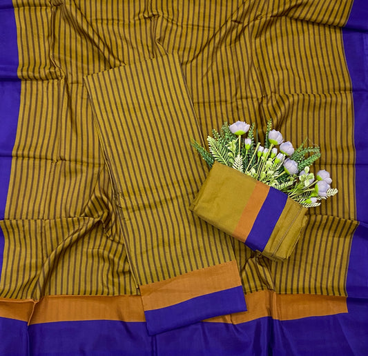 722D Pure Raw Mango Silk Mustard Suit Fabric/ CKC Partywear Collection