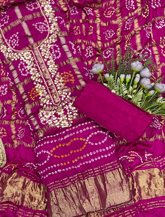 775D Gharchola Magenta Suit Fabric / CKC Jaipuri Suits
