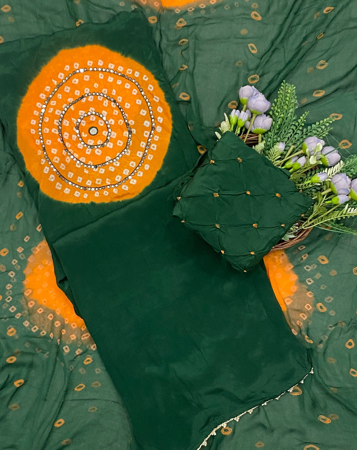 777D Jaipuri Crepe Dark Green Suit Fabric / CKC Jaipuri Suits