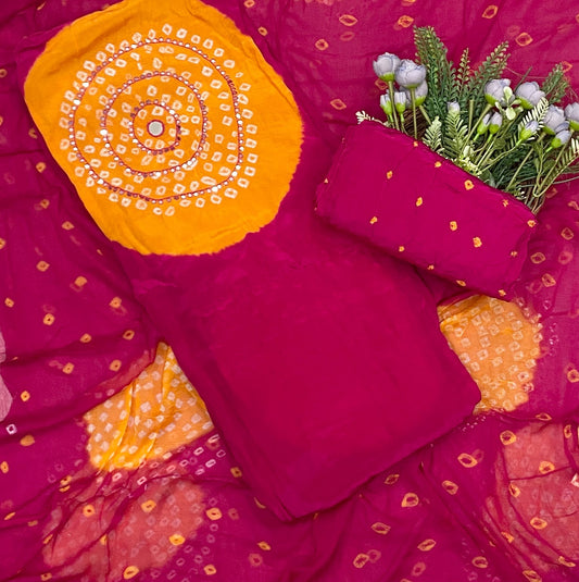778D Jaipuri Crepe Hot Pink Suit Fabric / CKC Jaipuri Suits