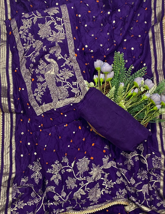 747D Dola Silk Dark Purple Suit Fabric / CKC Jaipuri Suits