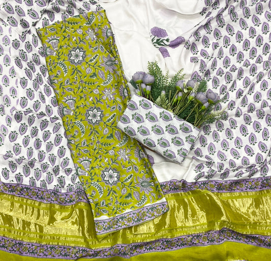 753D Modal Silk Green  Suit Fabric / CKC Jaipuri Suits
