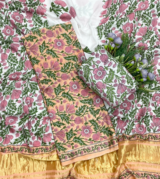 751D Modal Silk Peach Suit Fabric / CKC Jaipuri Suits