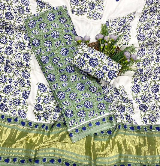 757D Modal Silk Green  Suit Fabric / CKC Jaipuri Suits