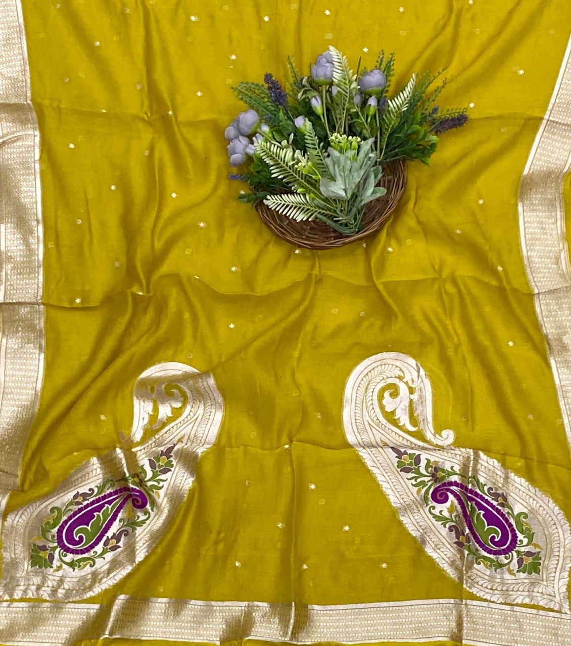 961B Pure Mul Cotton Mustard Yellow Suit Fabric / CKC Mul Cotton