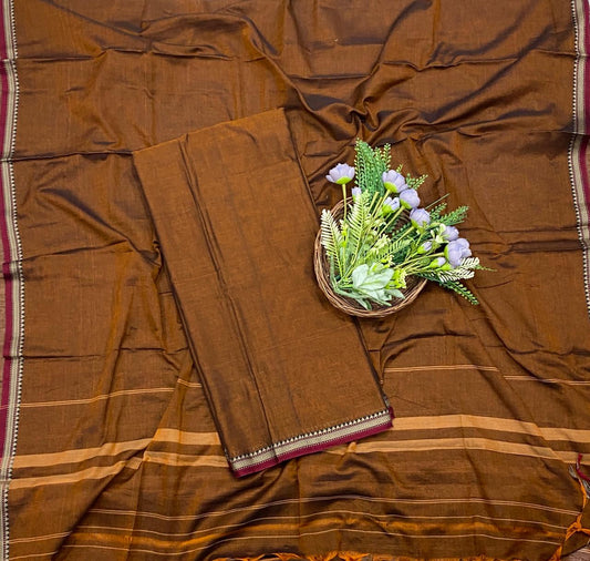 789D COTTON COPPER BROWN SUIT FABRIC / CKC COTTON SUITS