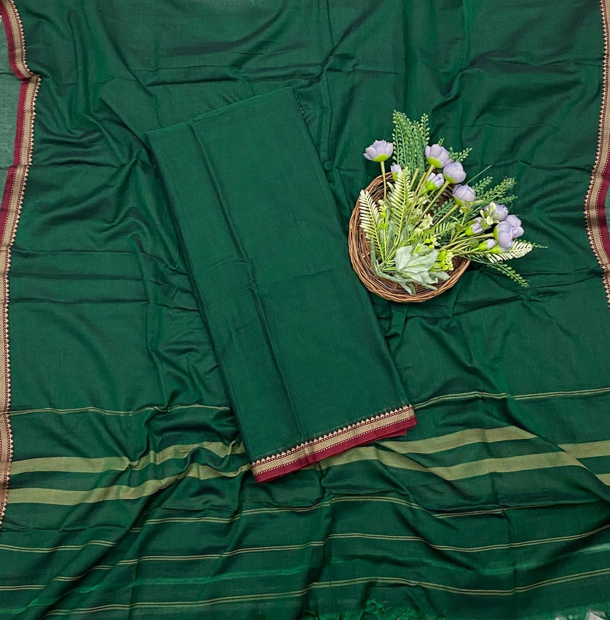 787D COTTON BOTTLE GREEN SUIT FABRIC / CKC COTTON SUITS