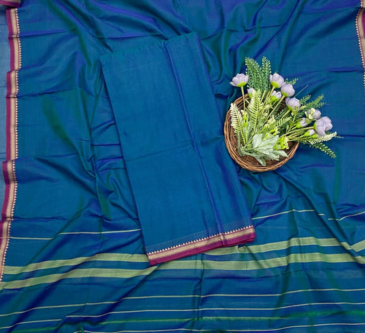 786D COTTON TEAL BLUE SUIT FABRIC / CKC COTTON  SUITS
