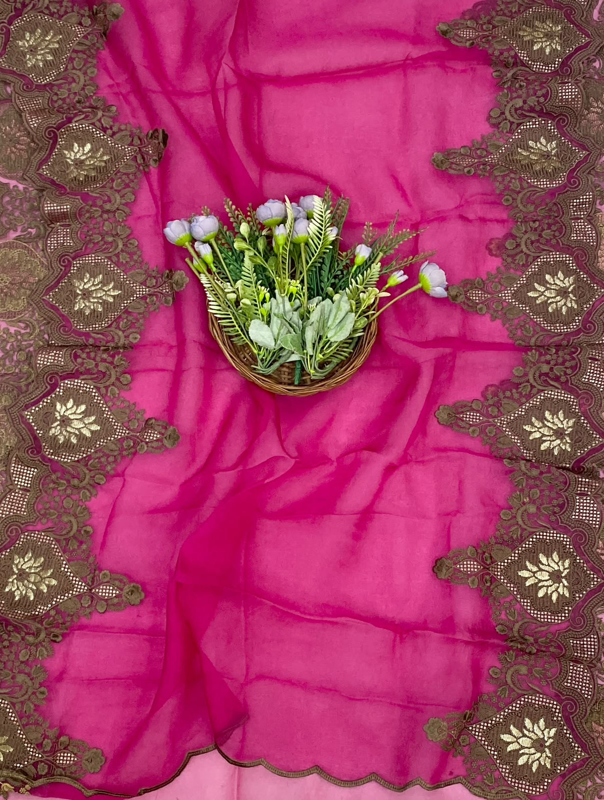 846D Pure Organza Rust Red Suit Fabric / CKC Partywear Collection