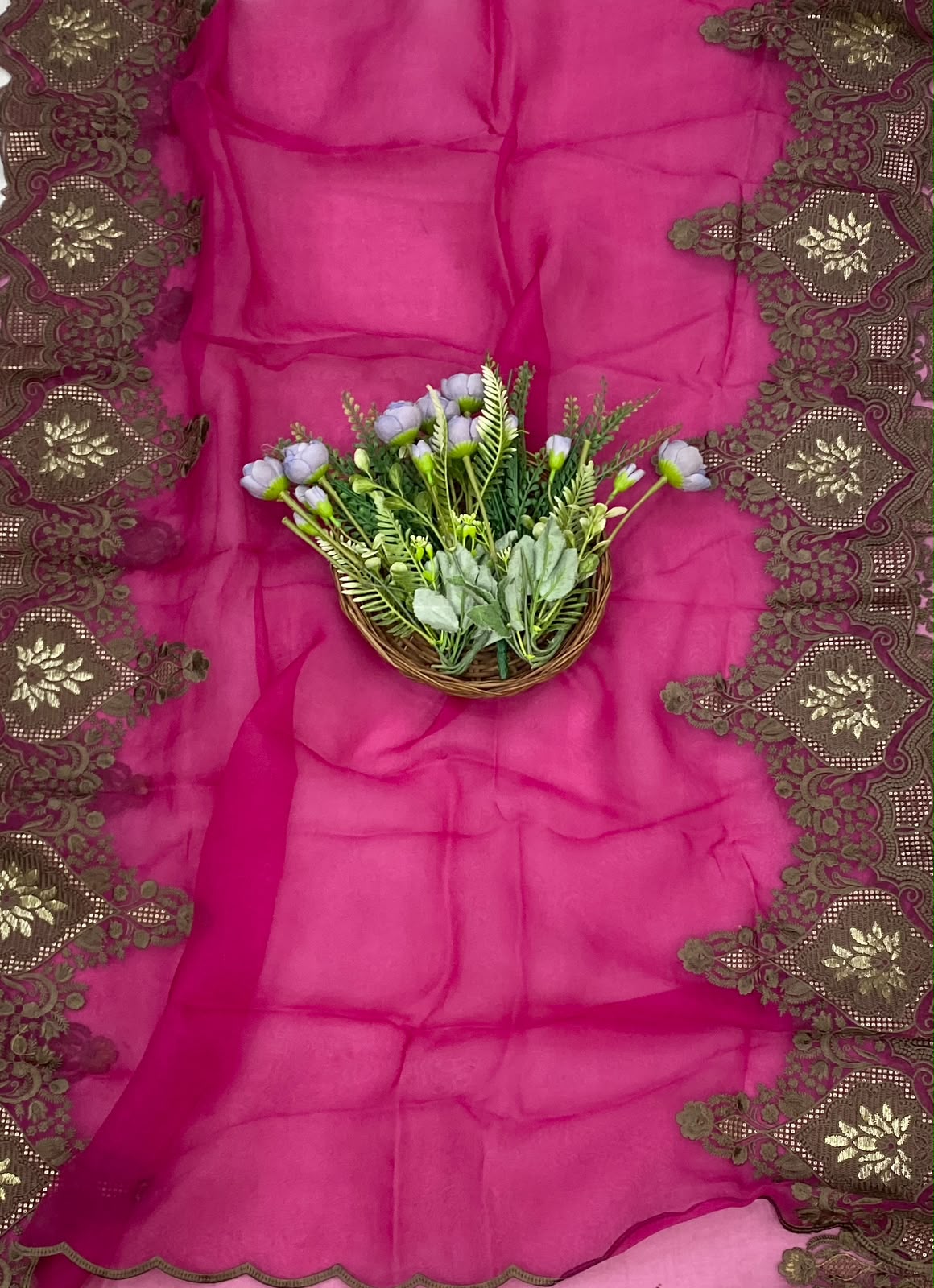847D Pure Organza Dark Red Suit Fabric / CKC Partywear Collection