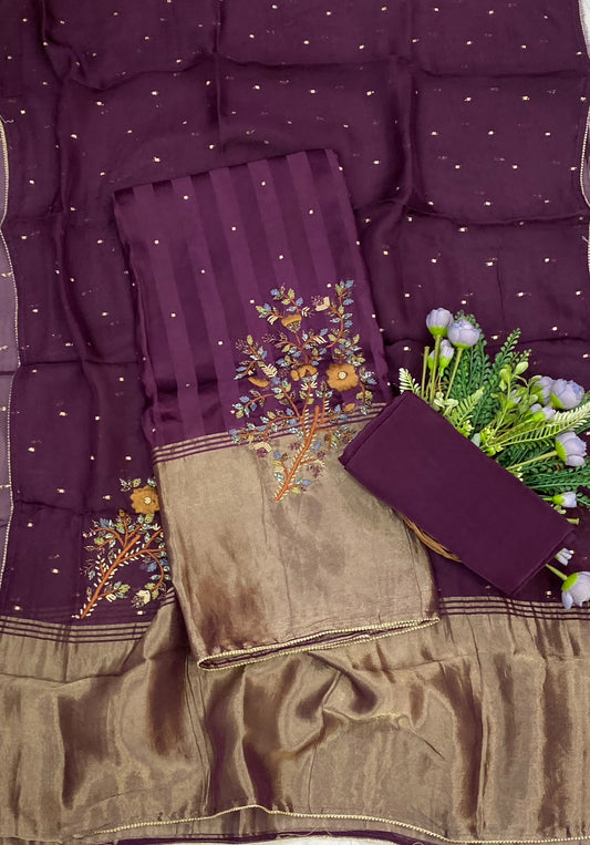 852D Slub Crepe Dark Wine Suit Fabric / CKC Partywear Collection