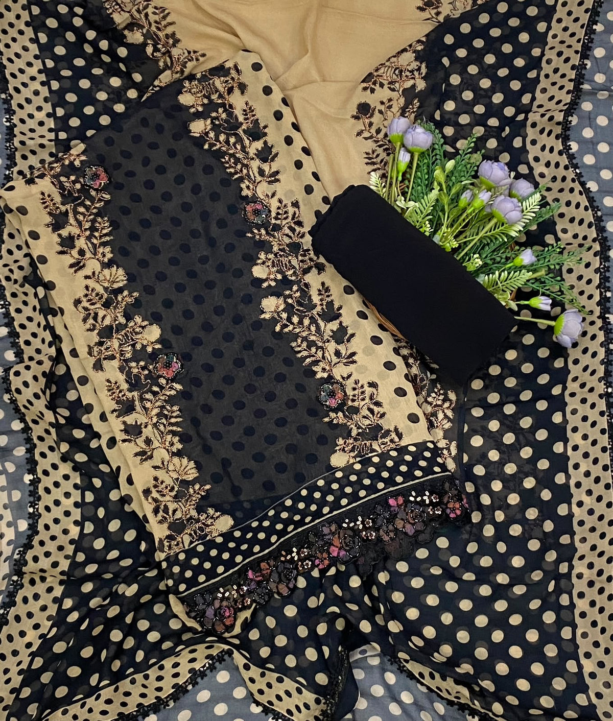 842D Georgette Skin Suit Fabric / CKC Partywear Collection