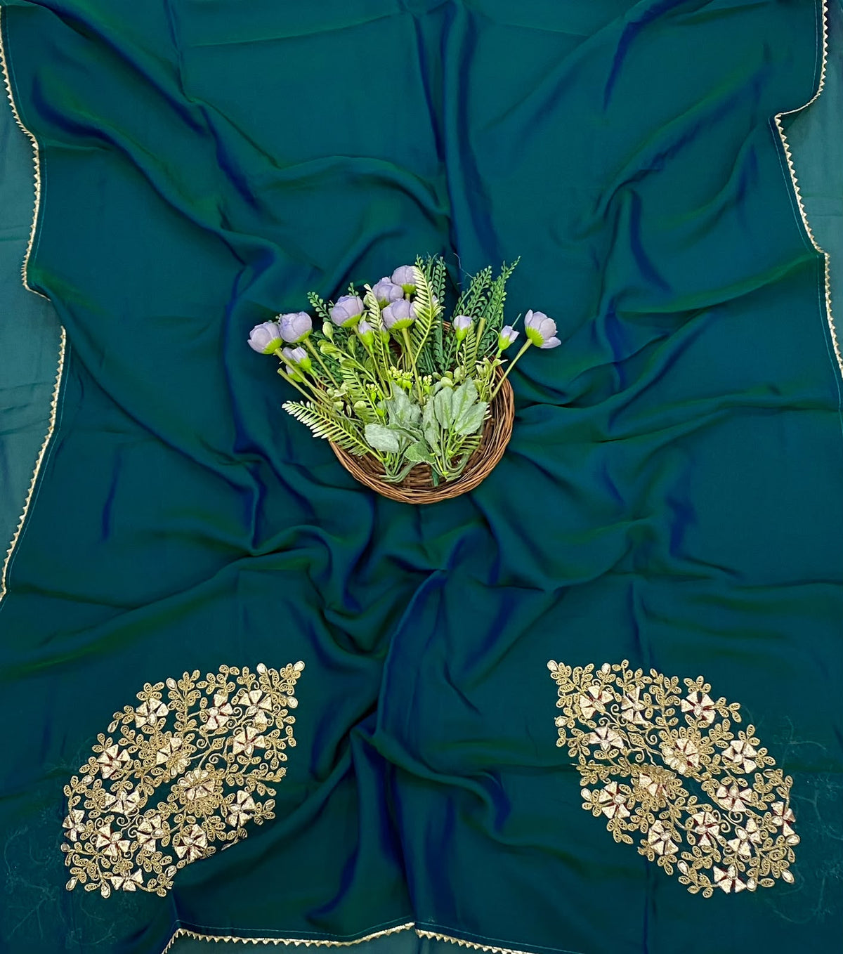 882D Pure Organza Dark Teal Green Suit Fabric / CKC Partywear Collection