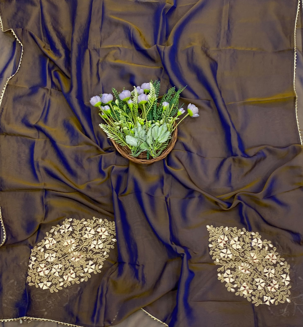 883D Pure Organza Dark Lilac Suit Fabric / CKC Partywear Collection