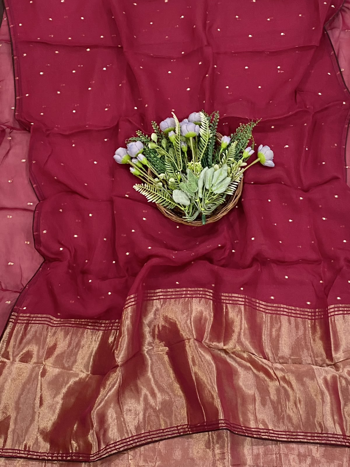 876D Pure Organza Magenta Suit Fabric / CKC Partywear Collection