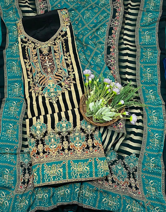 6E CREPE BLACK WITH BLUE SUIT FABRIC / CKC CREPE SUITS