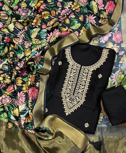 897D SILK BLACK SUIT FABRIC / CKC BANARASI COLLECTION