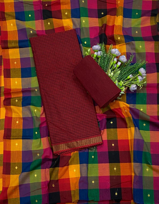 943D Cotton Red Suit Fabric / CKC Cotton Bazaar