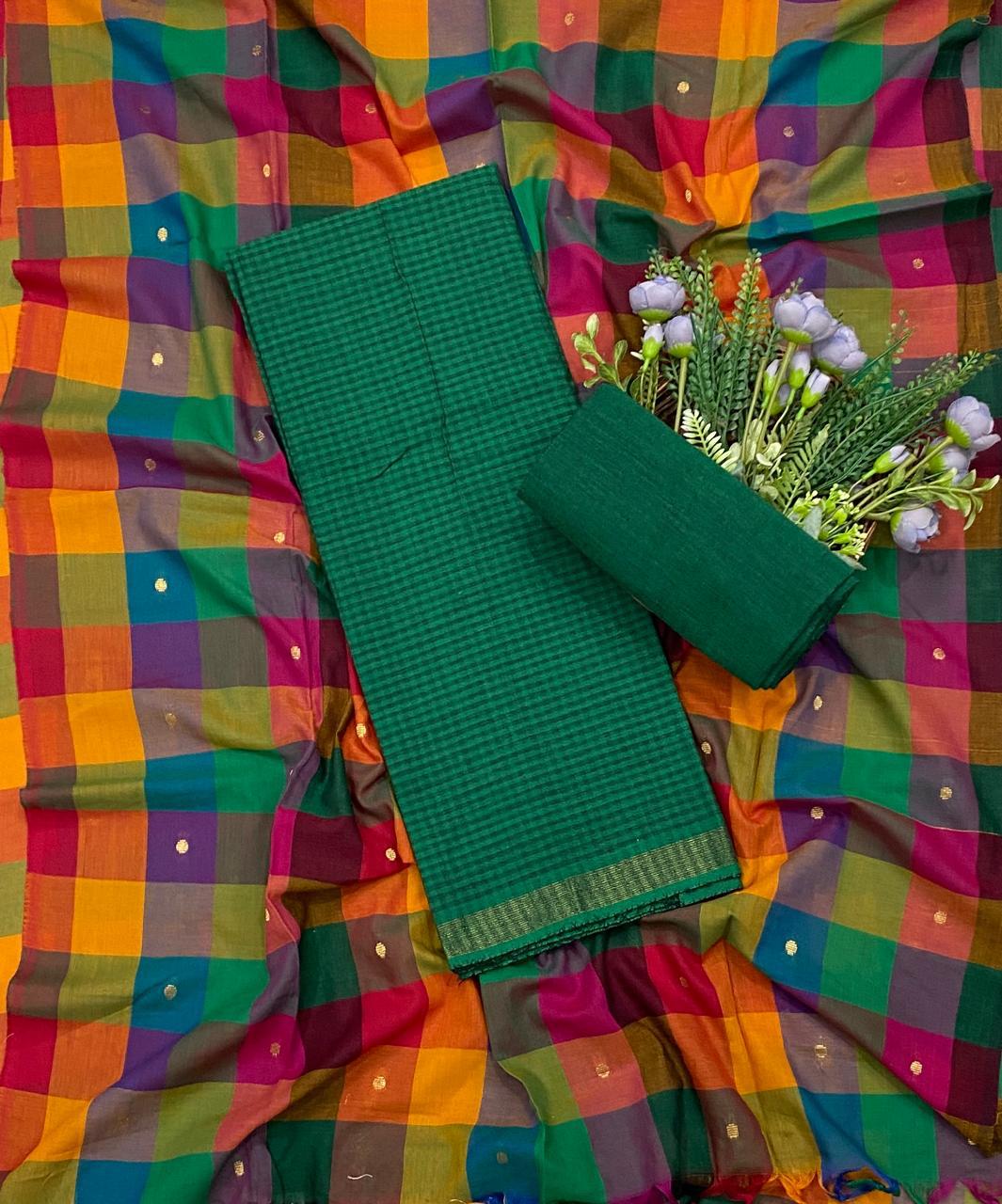 941D Cotton Green Suit Fabric / CKC Cotton Bazaar