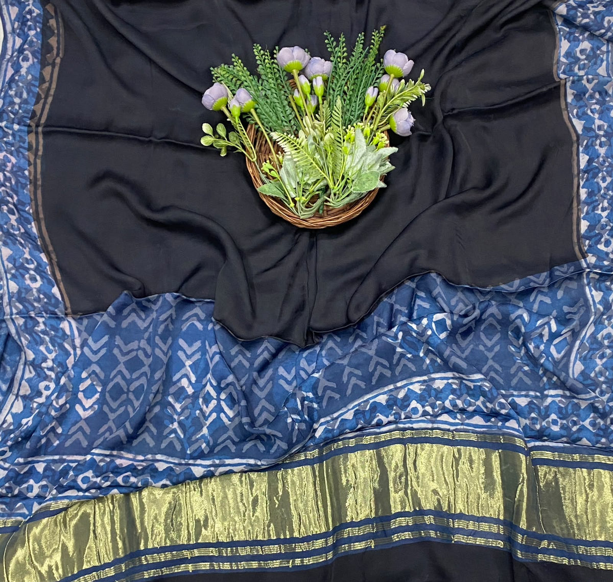 983D Modal Silk Blue Suit Fabric / CKC Jaipuri Suits