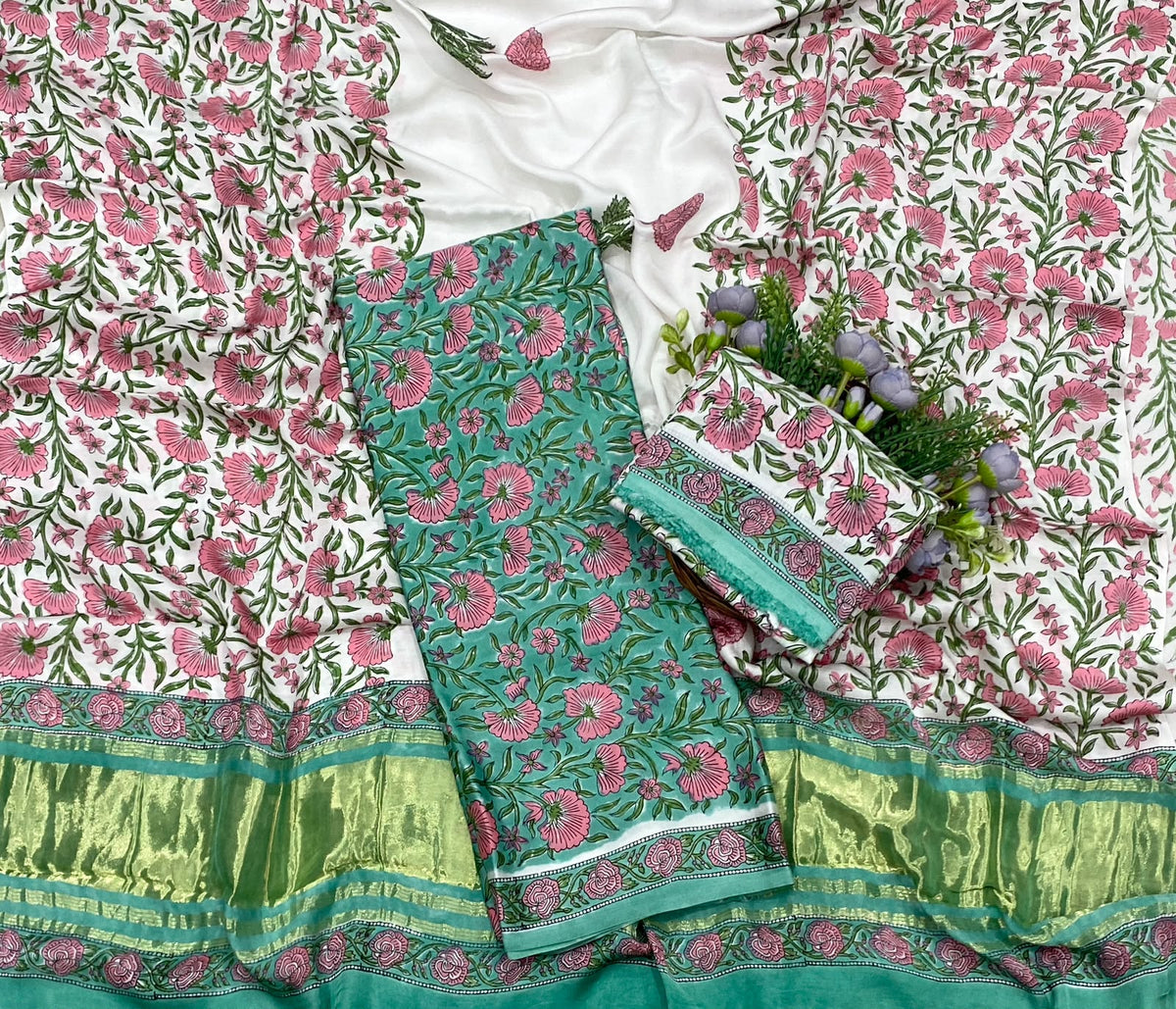 928D Modal Silk Dark Sea Green Suit Fabric / CKC Jaipuri Suits