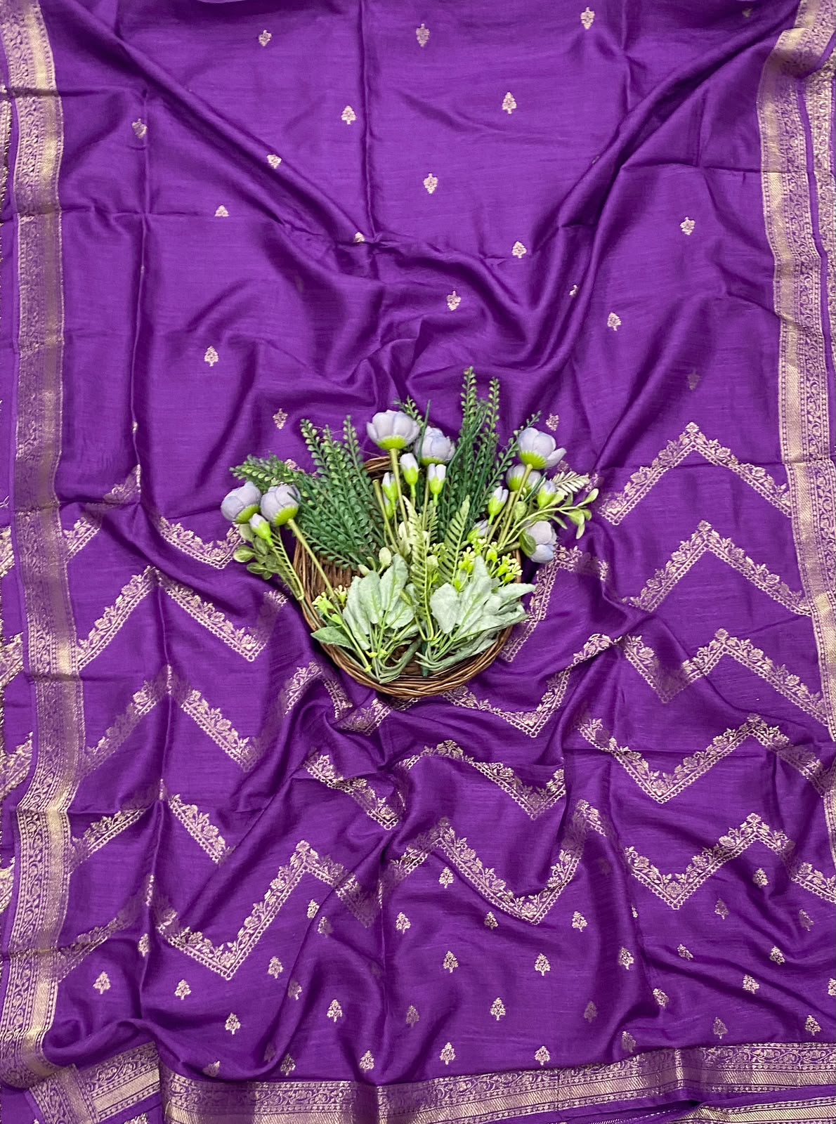 921D Banarasi Silk Dark Purple Suit Fabric / CKC Banarasi Edit