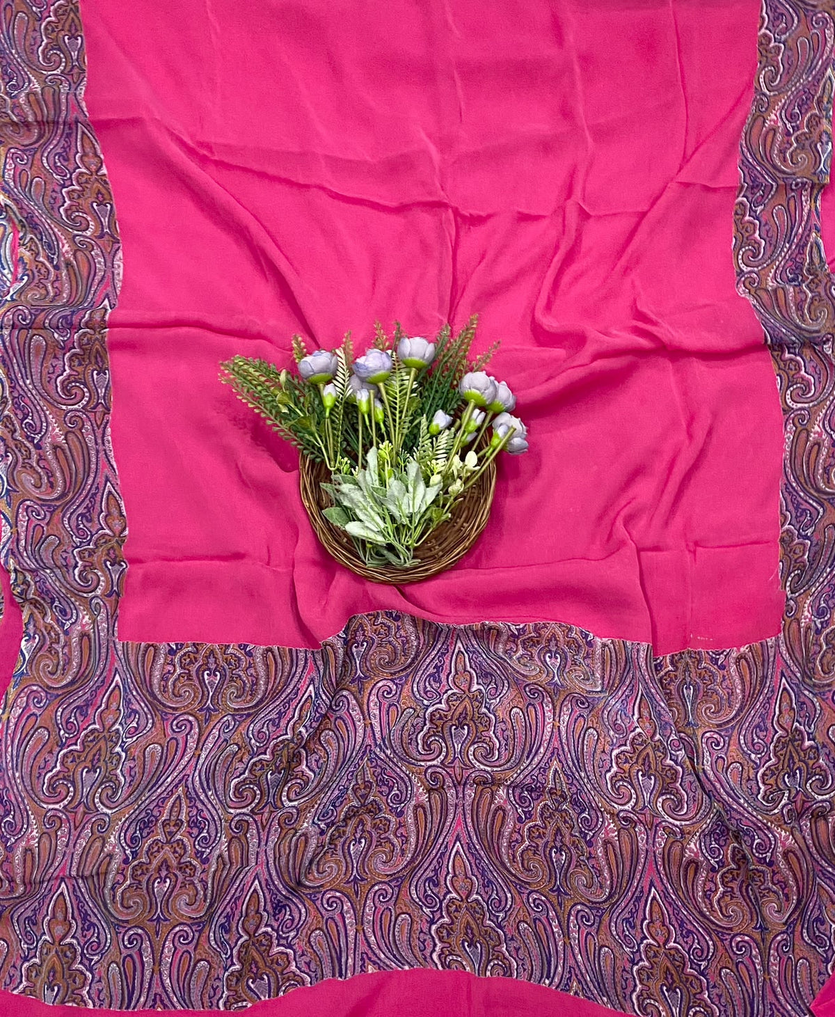 934D Crepe  Blue With Magenta Suit Fabric / CKC Crepe Suits