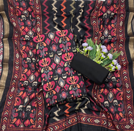 936D Maheshwari Black Suit Fabric / CKC Maheshwari Suits