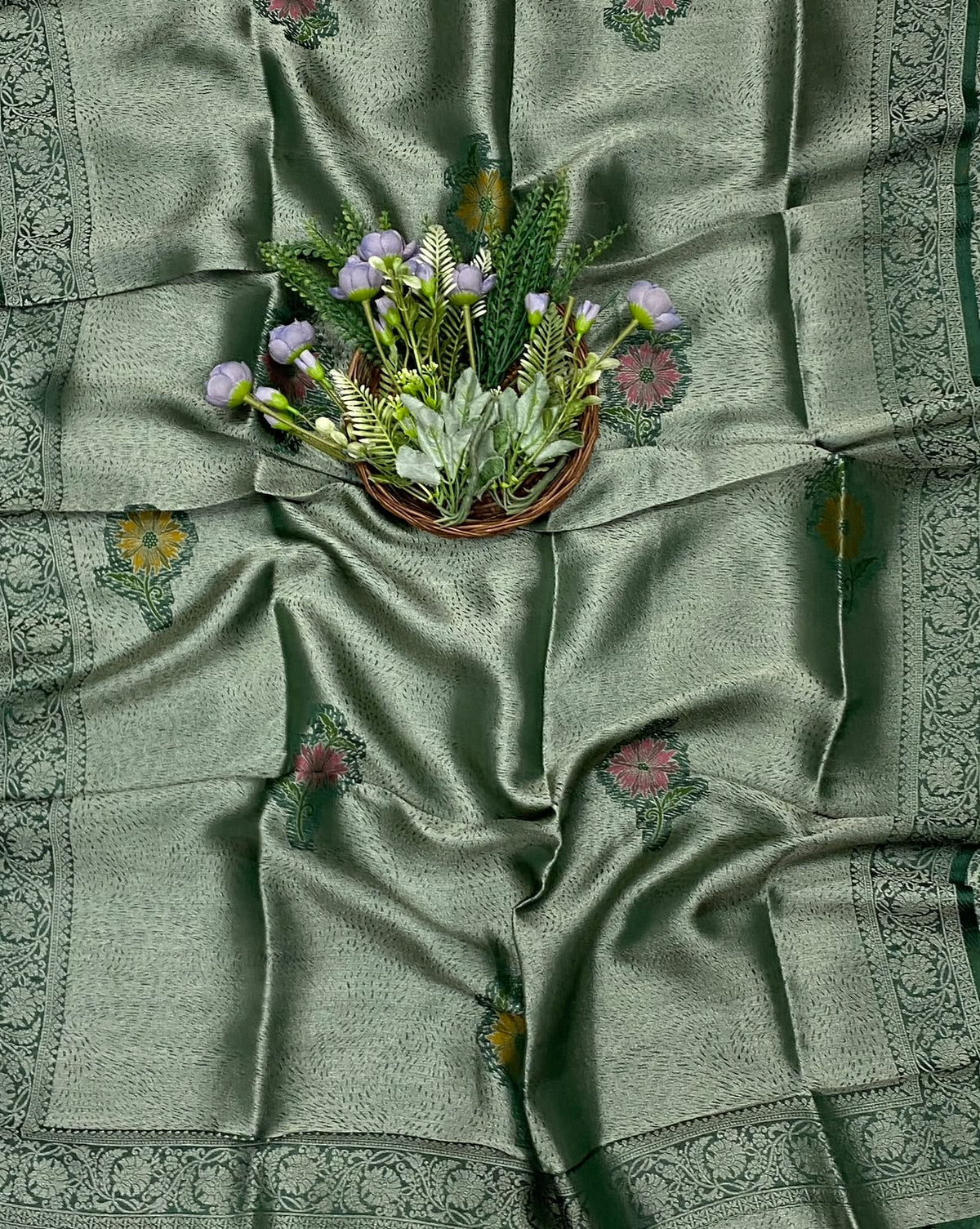 948D Banarasi Brocade Silk Dark Green Suit Fabric / CKC Banarasi Edit