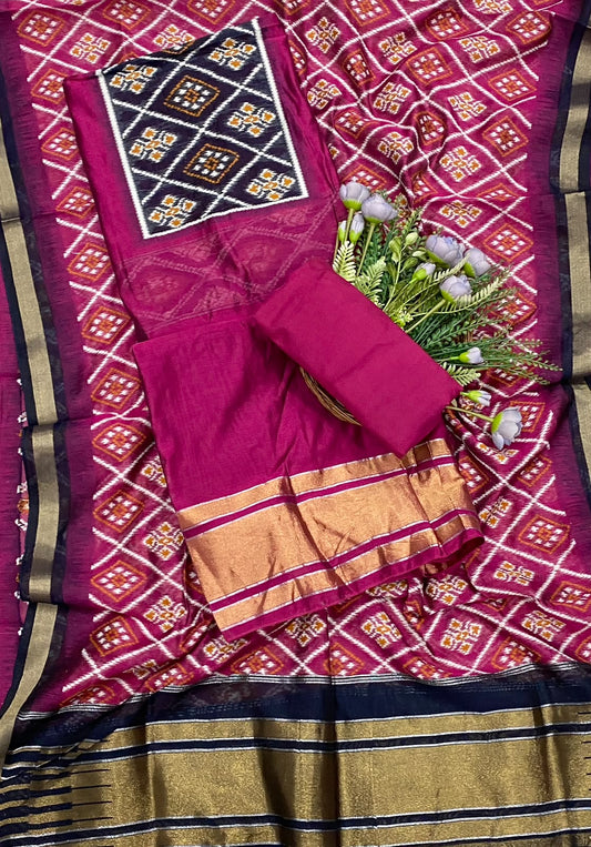 8E D Maheshwari Magenta Suit Fabric / CKC Maheshwari Suits
