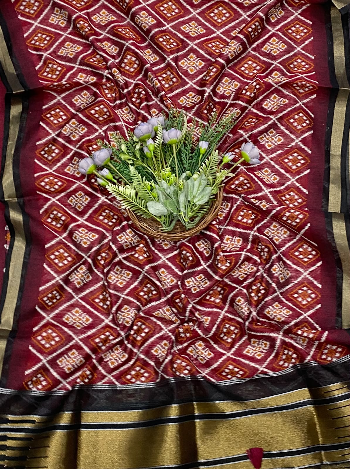 9E D Maheshwari Dark Red Suit Fabric / CKC Maheshwari Suits
