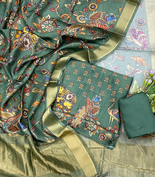 999D GREEN SILK SUIT FABRIC / CKC SILK SUITS