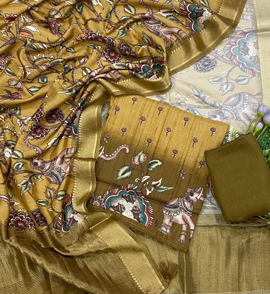 997D SILK DARK MUSTARD SUITS FABRIC / CKC SILK SUITS