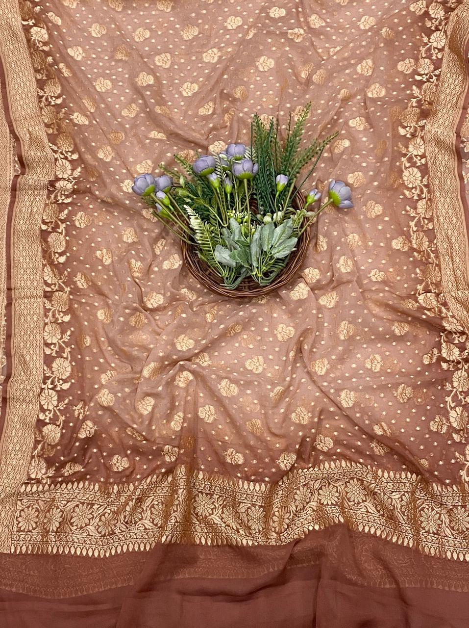 980D Pure Georgette Brown Suit Fabric/ CKC Partywear Collection