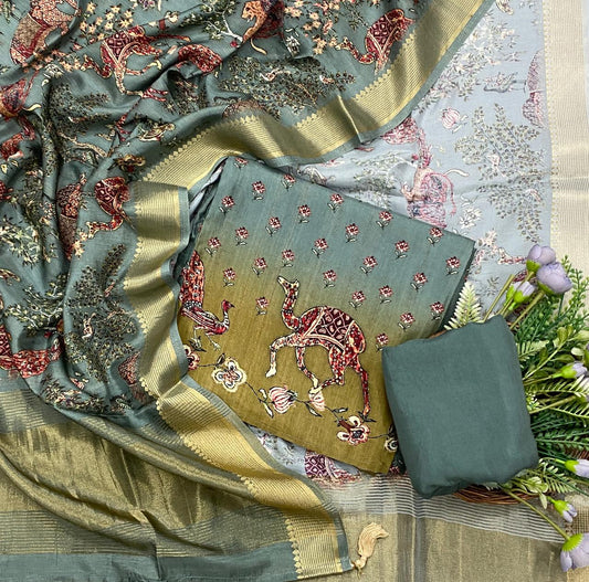994D SILK DARK SEA GREEN SUITS FABRIC / CKC SILK SUITS