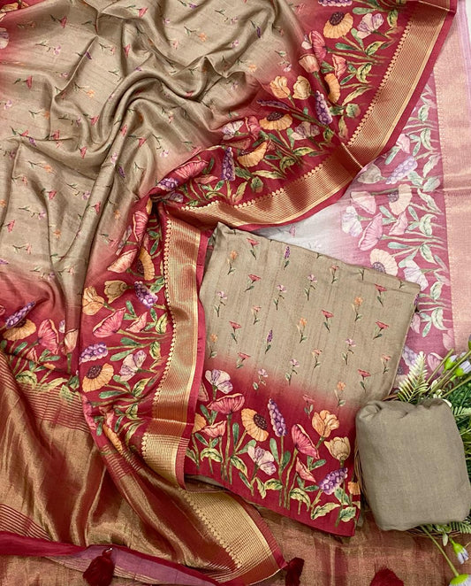 995D SILK BEIGE SUITS FABRIC / CKC SILK SUITS