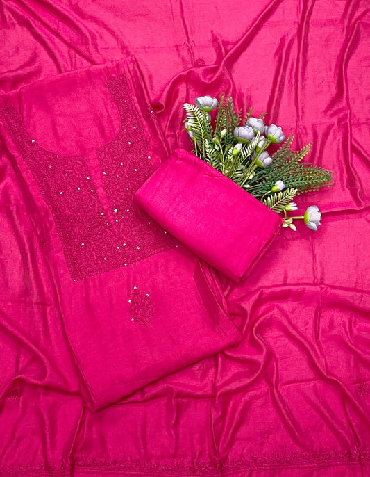 20E  Mul Cotton Dark Magenta Suit Fabric / CKC Mul Cotton